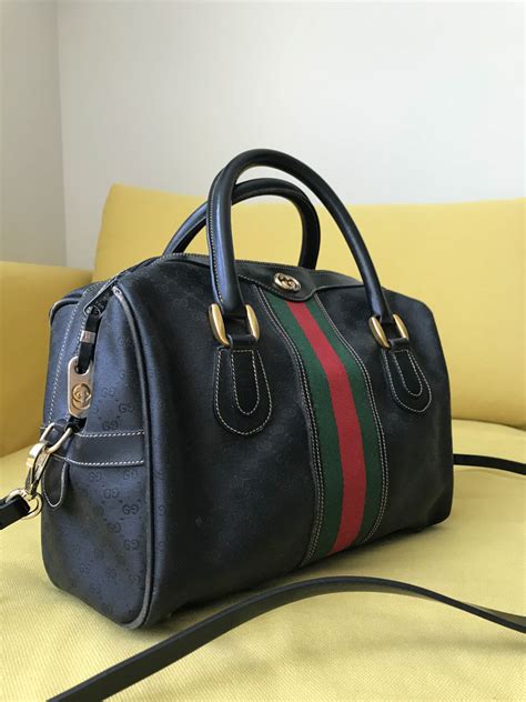 gucci boston bag black|gucci boston bag vintage.